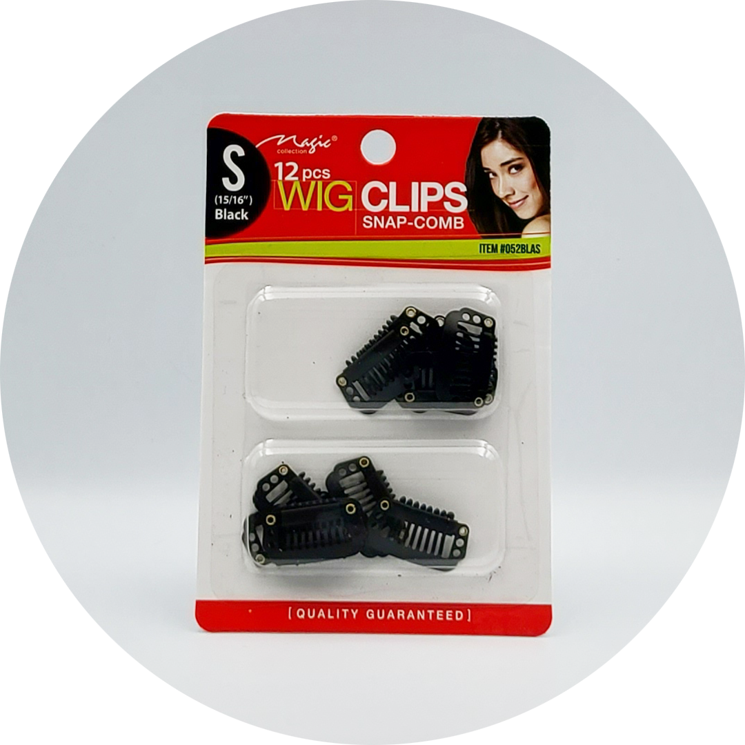 MAGIC COLLECTION 12 Pieces Wig Clips (Small) – Black