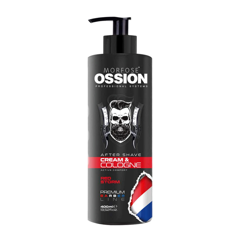 Ossion Premium Barber Line After Shave Red Storm Cream & Cologne 400ml