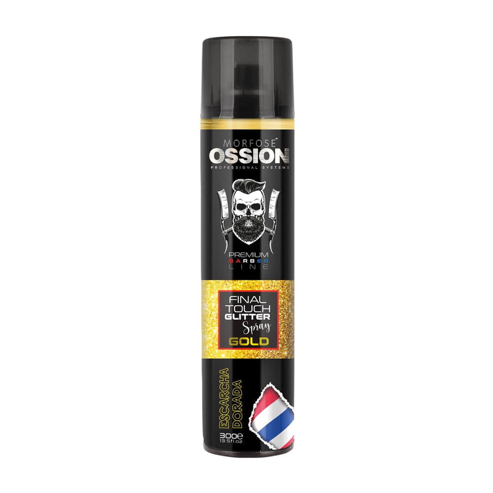Ossion Premium Barber Line Final Touch Glitter Spray Gold / Dorado