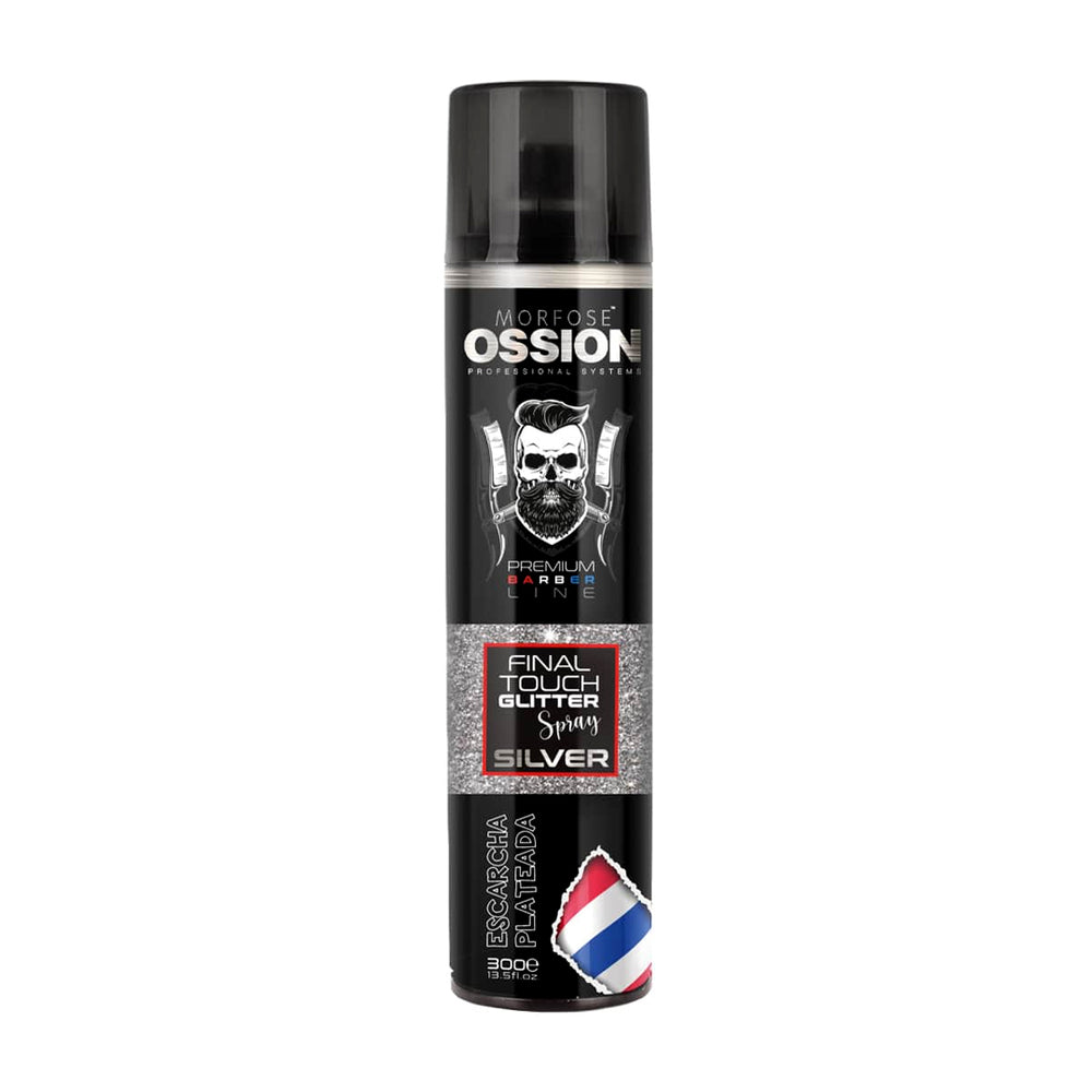 Ossion Premium Barber Line Final Touch Glitter Spray Silver / Plateado