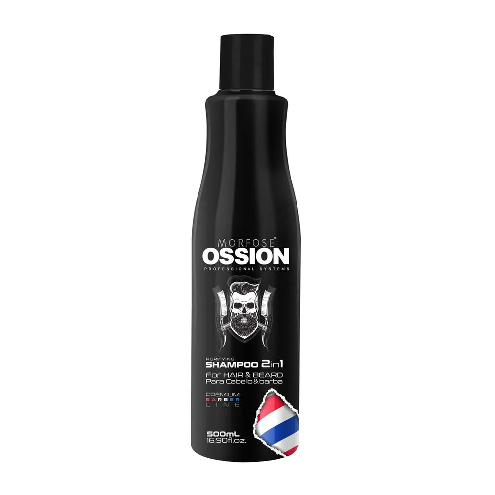 Ossion Premium Barber Line Shampoo 2 in 1 for Hair and Beard 500ml