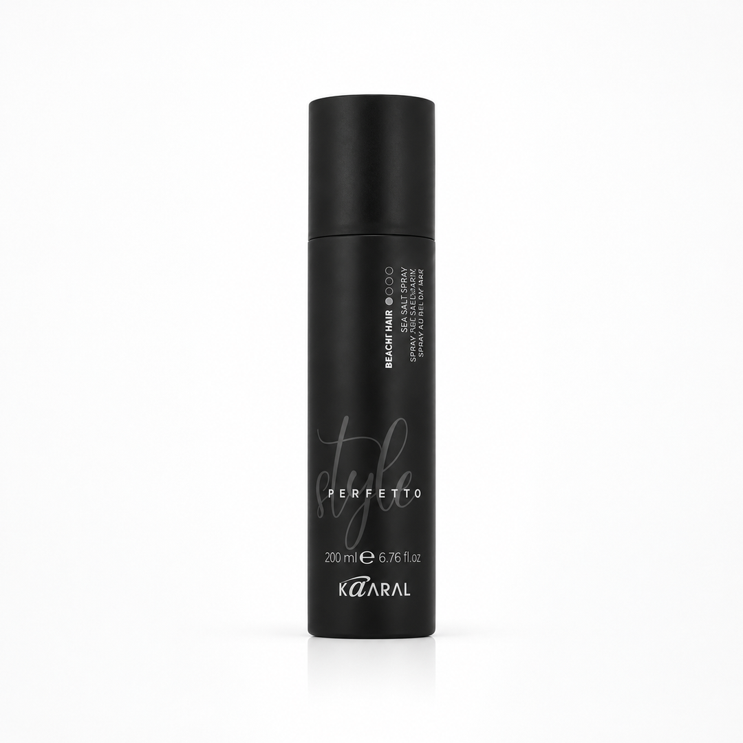 Kaaral Style Perfetto Beachy Hair Sea Salt Spray – 200 ml for creating textured, natural-looking beach waves with a matte finish.