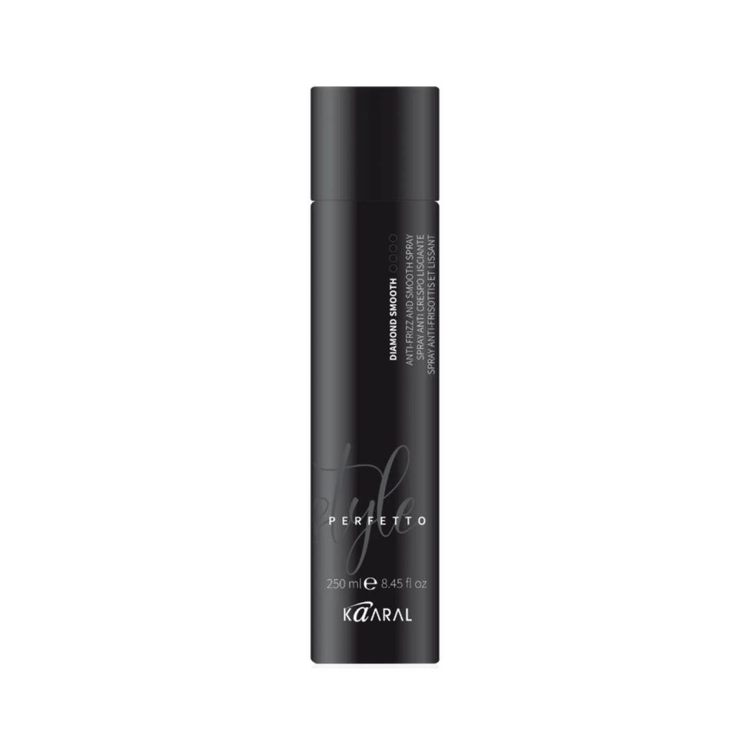 Kaaral Style Perfetto Diamond Smooth Anti-Frizz Spray Heat Protection – 250 ml hair spray for smoothing frizz and helping protect hair from heat during styling.
