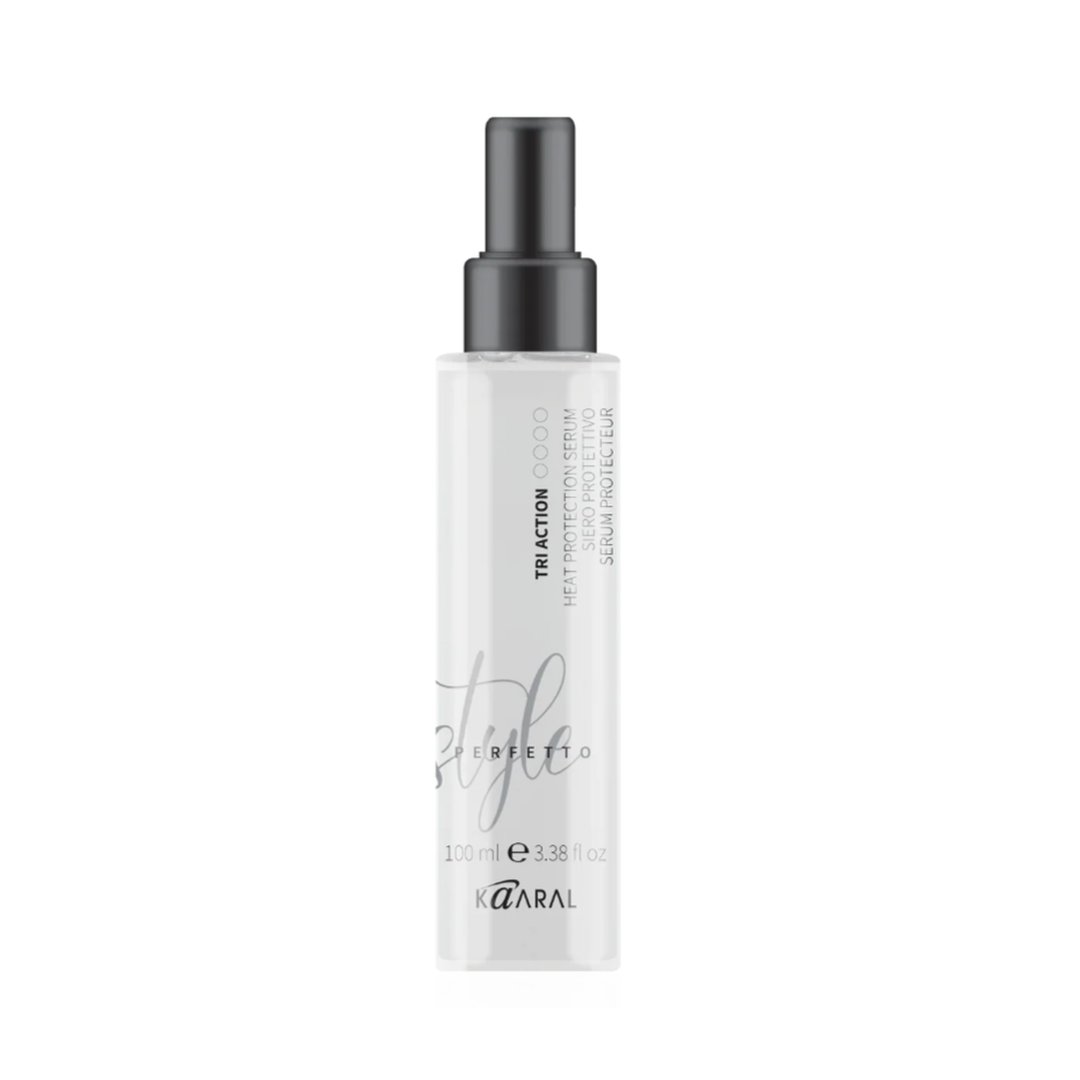 Kaaral Style Perfetto Tri Action Heat Protection Serum – 100 ml hair serum designed to help protect hair from heat during styling.
