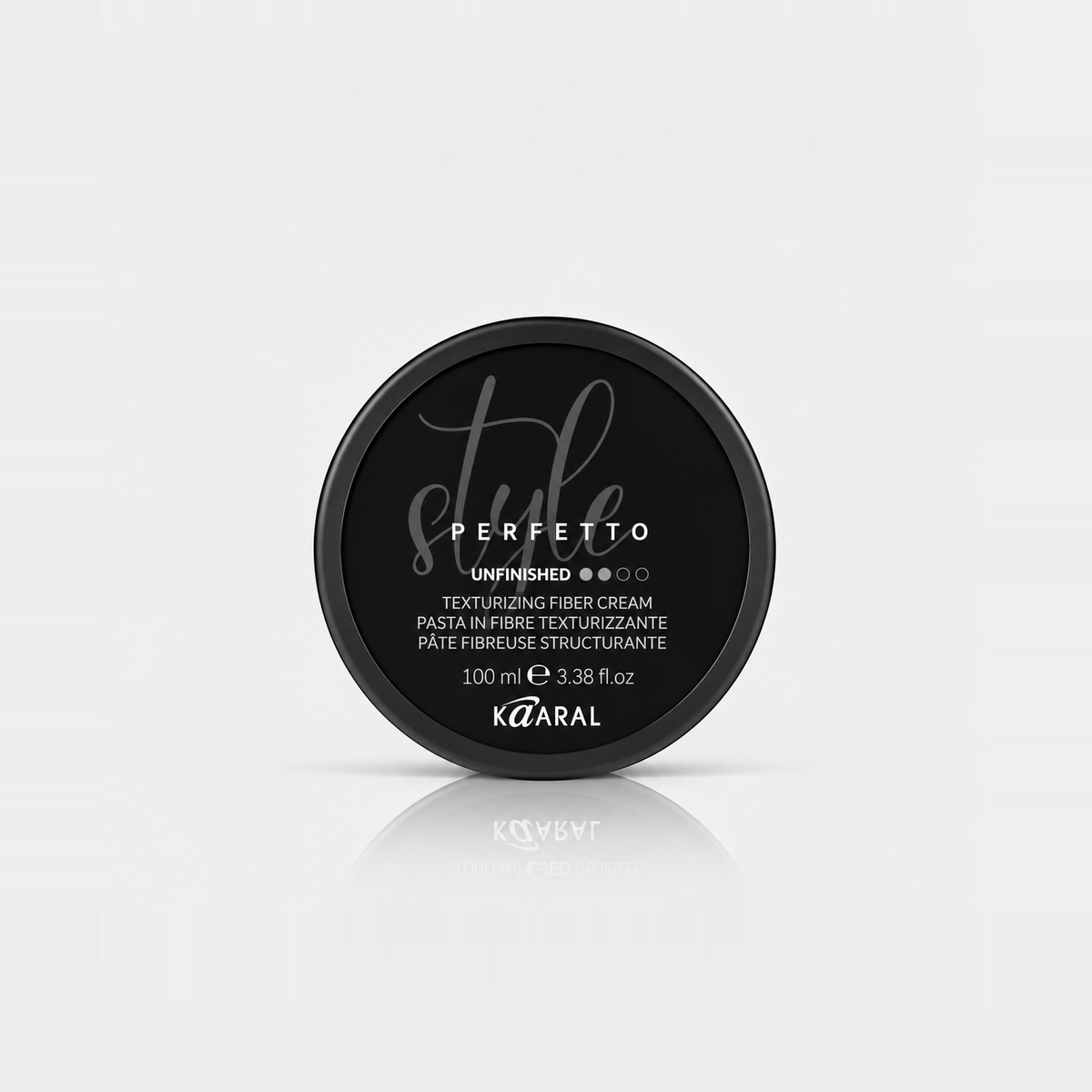 Kaaral Style Perfetto Unfinished Texturizing Fiber Cream Shine Finish – 100 ml hair styling cream for adding texture, definition, and shine to hairstyles.