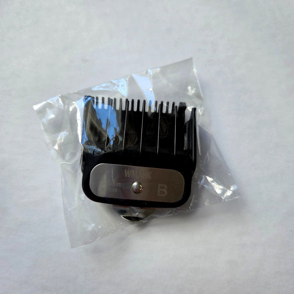 WMARK B61-GC001 guide comb set in clear polybag packaging with two clipper guards