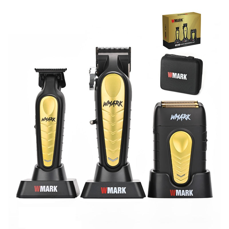 WMARK NG-1638KIT professional cordless barber kit with hair clipper, trimmer and foil shaver