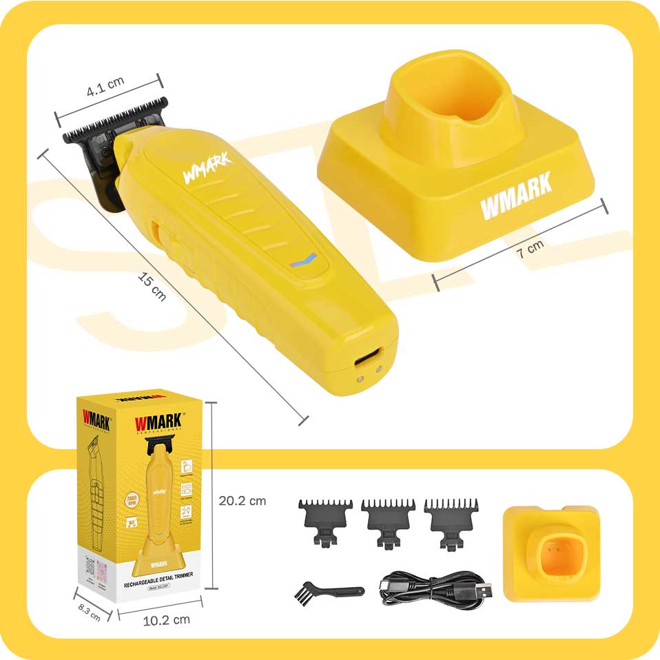 WMARK NG-339 Rechargeable Hair Trimmer - Professional Detailing Tool - Details
