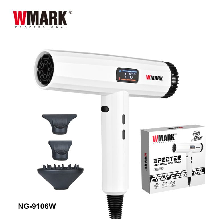 WMARK NG-9106W Specter Professional High-Speed Hair Dryer with Ionic Technology