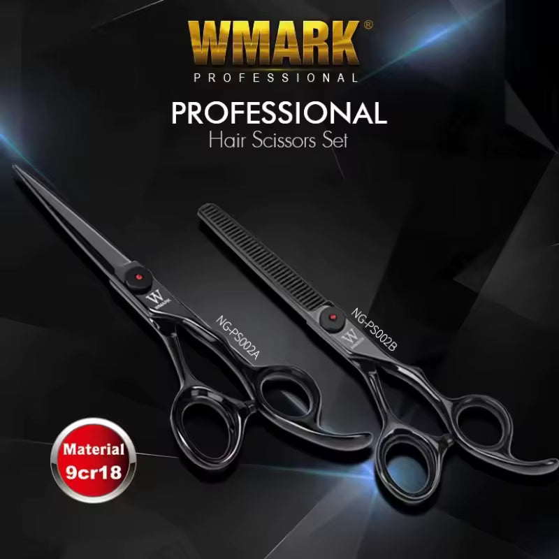 WMARK NG-PS002 Professional Hair Scissors Set – 6" Cutting & Thinning (9CR18 Steel)