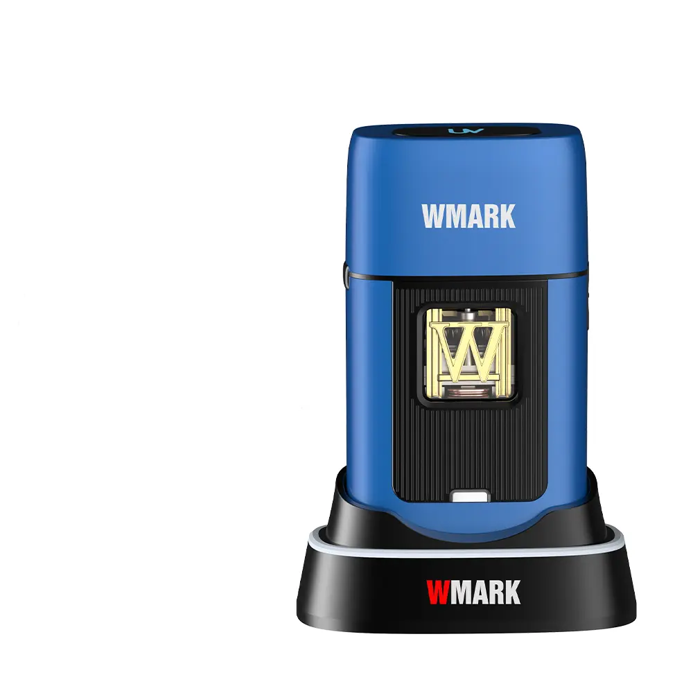 WMARK NG-XS1 UV professional vector motor barber shaver with blue titanium foil head and UV-disinfecting lid