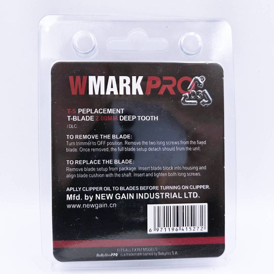 WMARK T-5 Replacement T-Blade packaging and installation instructions – Fits BaByliss / BaBylissPRO FX787
