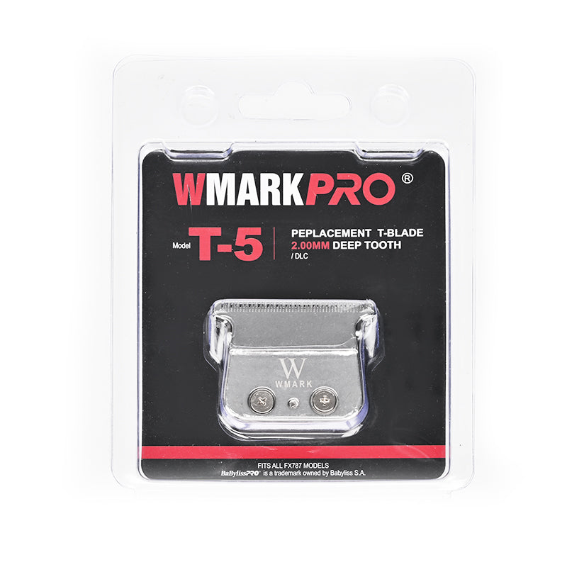 WMARK T-5 Replacement T-Blade – Fits BaByliss / BaBylissPRO FX787 – Silver deep tooth OEM alternative