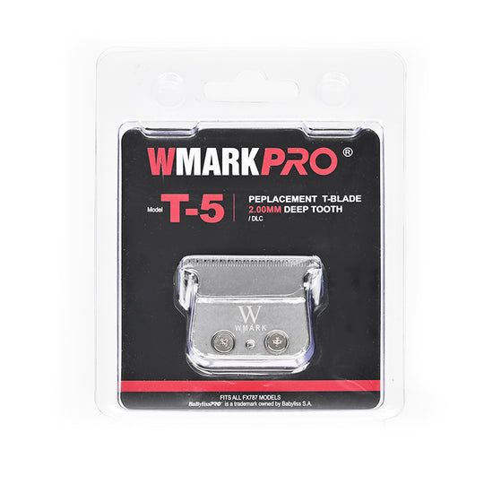 WMARK T-5 Replacement T-Blade – Fits BaByliss / BaBylissPRO FX787 – Silver deep tooth OEM alternative
