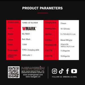 WMARK Turbo Jet Blower NG-TB001 – High-Speed Cordless Barber Station Fan (130,000 RPM)