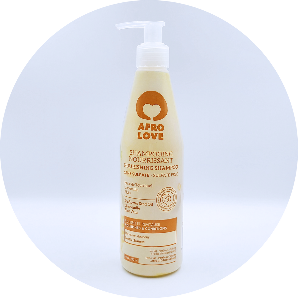 AFRO LOVE Nourishing Shampoo with Sunflower Seed, Chamomile & Aloe Vera (10oz) AFRO LOVE Nourishing Shampoo with Sunflower Seed, Chamomile & Aloe Vera (10oz)