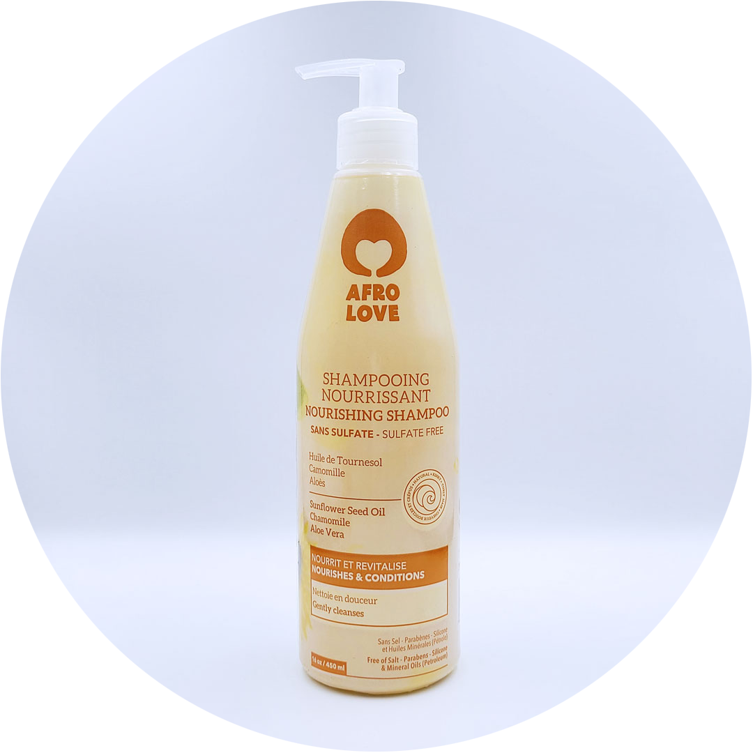 AFRO LOVE Nourishing Shampoo with Sunflower Seed, Chamomile & Aloe Vera (10oz)