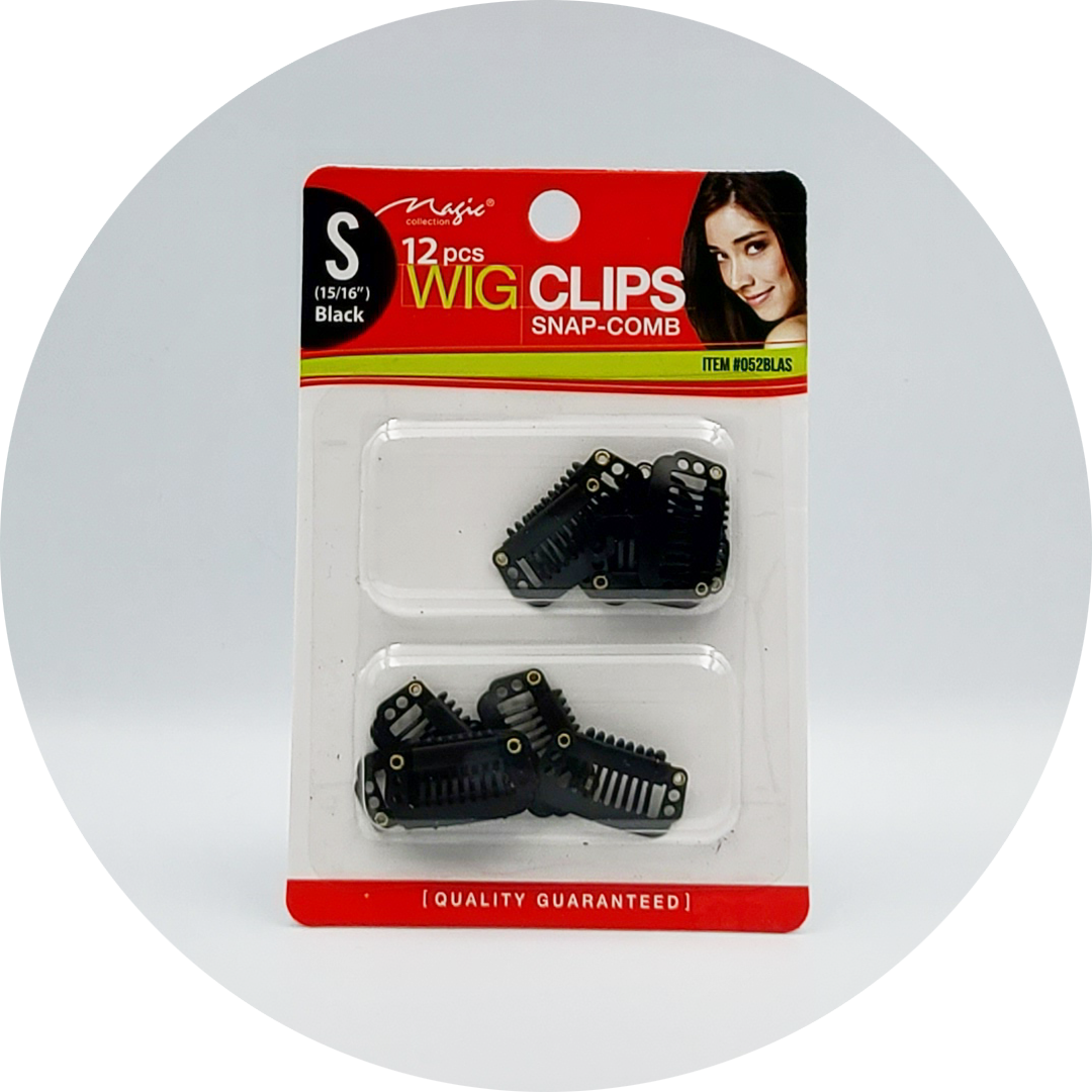 MAGIC COLLECTION  12 Pieces Wig Clips (Small) – Black