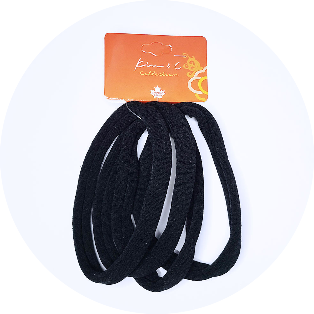 4 Piece elastic hair bands, black